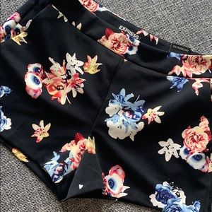 Black + floral shorts